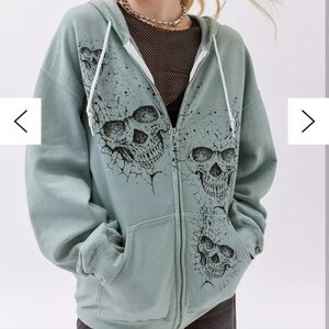 Urban Outfitters Sage Green Zip-Up Hoodie